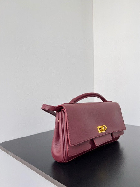 Balenciaga Bel Air Clutch red Golden